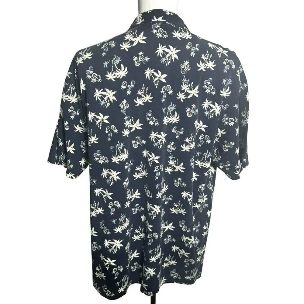 POLO RALPH LAUREN Men's XL Blue White Hawaiian Tropical Pineapple Polo‎ Shirt